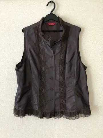 일본제 오샤레 레이스 부착 베스트