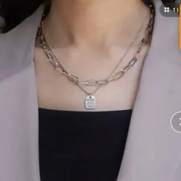 [새상품급] blackdia ocean 더블 체인 목걸이 2개 세트