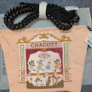 CHACOTT 발레리나 자수 파우치 핑크 스트랩 포함