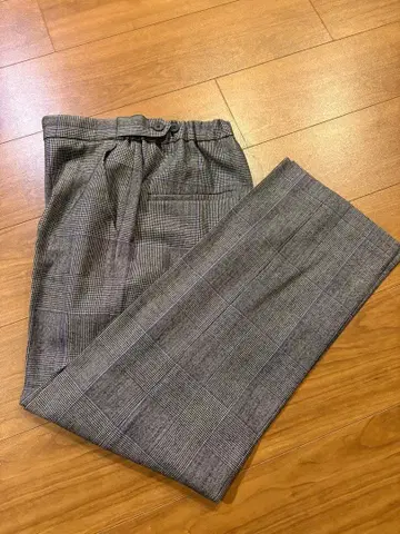 DES PRES 울 플란넬 세미 와이드 팬츠 하이웨스트 32