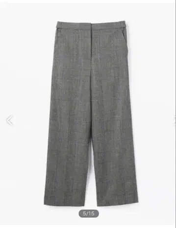 DES PRES 울 플란넬 세미 와이드 팬츠 하이웨스트 32