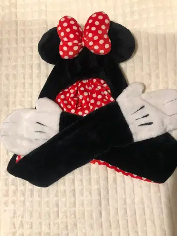 디즈니 리조트 미니 마우스 팬캡 머플러 장갑