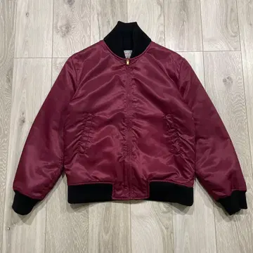 706union 로카빌리 보아 안감 블루종 36 와인 레드 MA-1