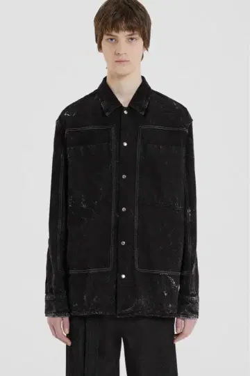 OAMC 블랙 데미지 가공 자켓