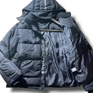 RVCA 후드 부착 다운 자켓 로고 블랙 두툼한 M