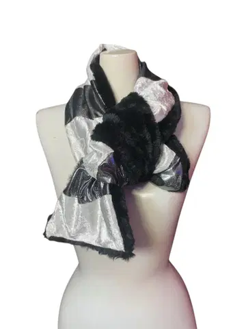 Silver & White Block muffler