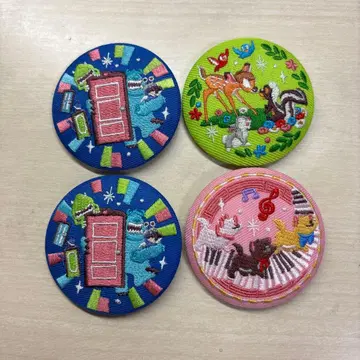 디즈니 자수 캔뱃지 2 4개 세트