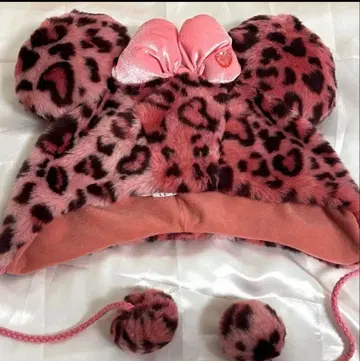 디즈니 레오파드 무늬 팬캡 핑