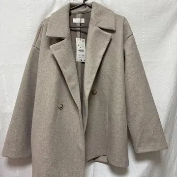 [ 미사용 새상품 ] ZARA 베이지 더블 브레스트 코트 M