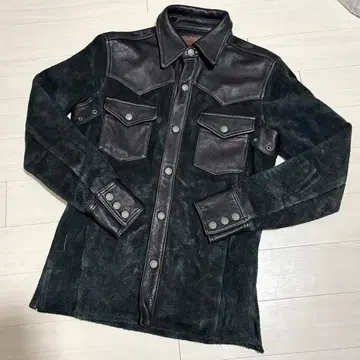 백 본 스웨이드 가죽 자켓 소가죽 블랙