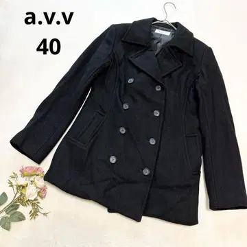 아베베 피 코트 울 코트 아우터 울 혼방 깔끔한 블랙