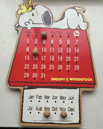 스누피 우드스탁 벽걸이 달력