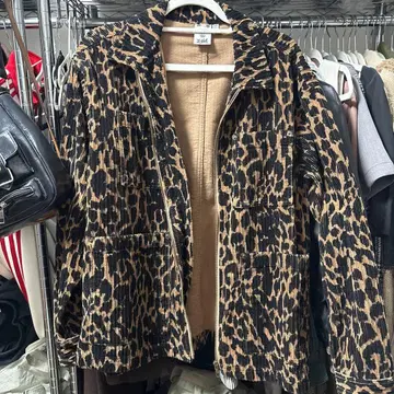 x-girl 레오파드 무늬 코듀로이 자켓