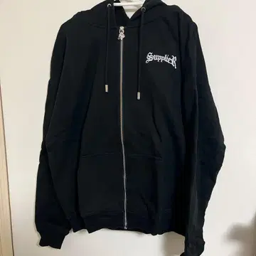 SUPPLIER 블랙 집업 후드티 L