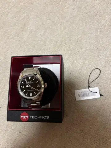 컨디션 최상 TECHNOS 블랙 아날로그 시계