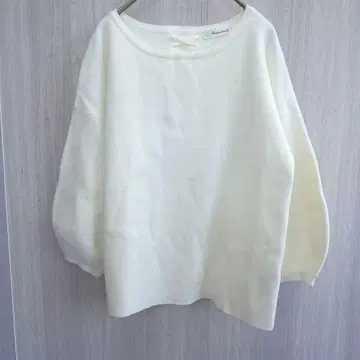 couture brooch 상의 니트 스웨터 리본 화이트 M