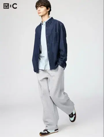 UNIQLO C 맨투맨 와이드 팬츠 XL
