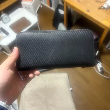 블랙 합성 피혁 장지갑