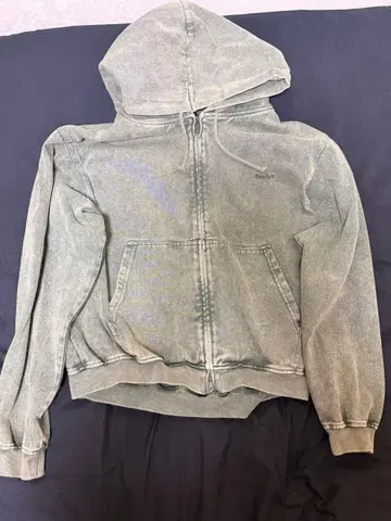 HUF 하프 집업 후드티 풀 집업 M 사이즈 그레이 워시 가공