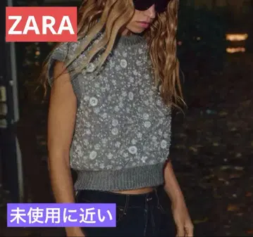 새상품급 ZARA 비즈 장식 니트 베스트