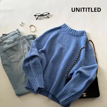 b1891 언타이틀 미들 게이지 모크넥 니트