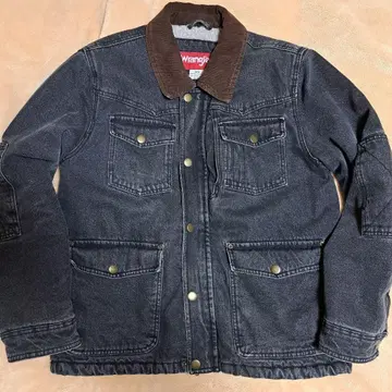 Wrangler 보아 안감 데님 자켓 블랙
