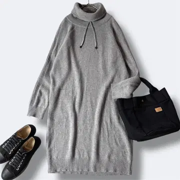 [ 새상품급 ] PESERICO 페세리코 캐시미어 실크 터틀 니트 원피스