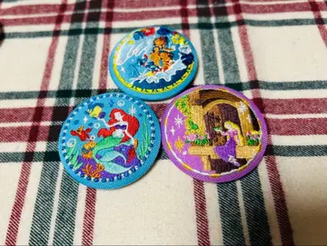 디즈니 자수 캔뱃지 아리엘 라푼젤 리로&스티치