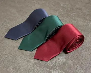 내로우 넥타이 3종 세트 (네이비/그린/와인 레드) 실크 소재