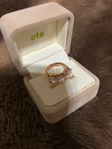 ete 실버 925 비쥬 반지 핑크 골드 컬러