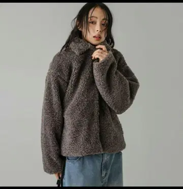 라지엠 보아 자켓 아우터 숏 기장 그레이 택 포함 미사용 새상품