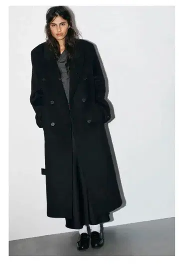 ZARA 울 혼방 엑스트라 롱 코트