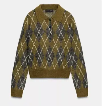 [새상품] 다이아몬드 패턴 니트 폴로 스웨터 M