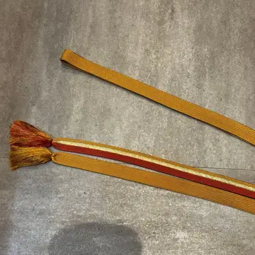 골드 컬러와 주황색 허리띠