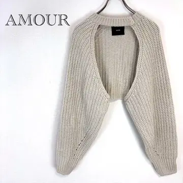 아무르 볼레로 가디건 니트탑 벌룬 소매 심플 무지