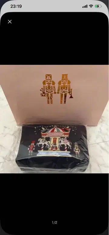 차코트 너트크래커 NUTCRACKER 크리스마스 파우치 네이비