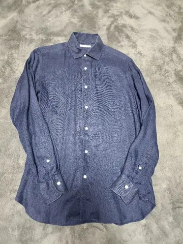 새상품급 ARCODIO 프렌치 린넨 셔츠 39 네이비