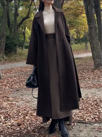 2way 슬릿 슬리브 하이넥 플레어 코트