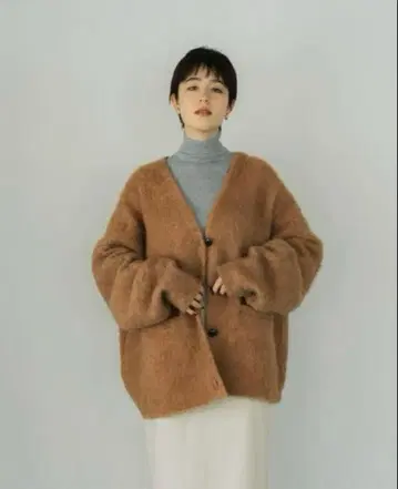 knuth marf 볼륨 모헤어 가디건 브라운