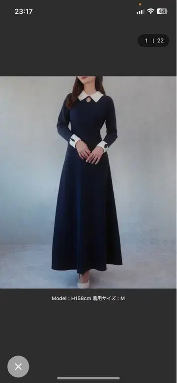 JUNOAH 바이컬러 세미 플레어 니트 원피스