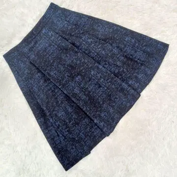 [엠프리미어 블랙] (38) 플레어 스커트 소프트 플리츠 백 지퍼