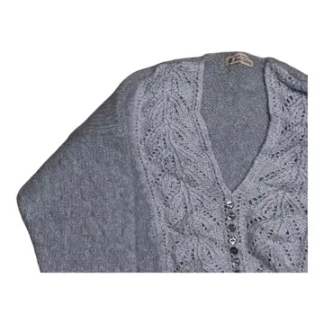 1617 Mari Sellers 그레이 긴팔 가디건 레이스 여성용
