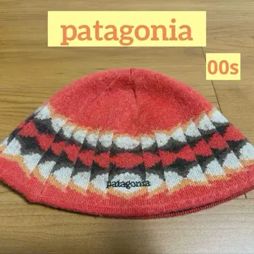 레어 patagonia 00s 오렌지 니트 모자 비니