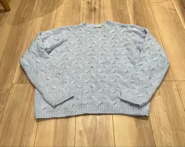 빈티지 케이블 니트 스웨터 L
