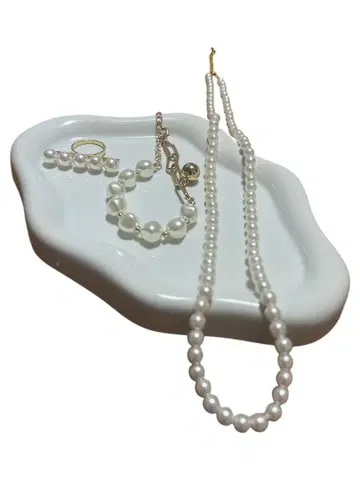 beller 펄 액세서리 5연 펄 목걸이 팔찌 골드