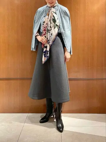 Ballsey 플래드 마틀라세 플레어 롱 스커트 Tomorrowland