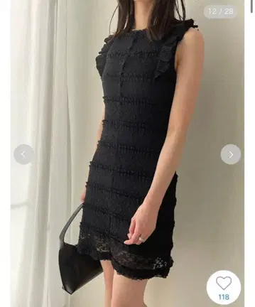 [컨디션 최상] snidel 컷 레이스 미니 원피스 블랙