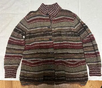 MISSONI 스트라이프 패턴 두꺼운 원단 니트 가디건