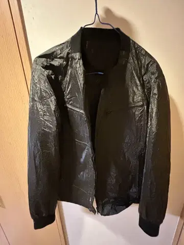 나일론 자켓 블랙 경량 주름 가공