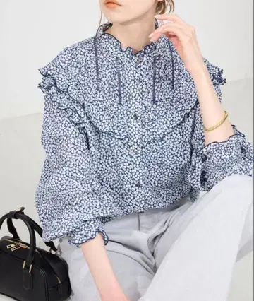 [ 미사용품 ] slobe iena 프릴 핀턱 블라우스